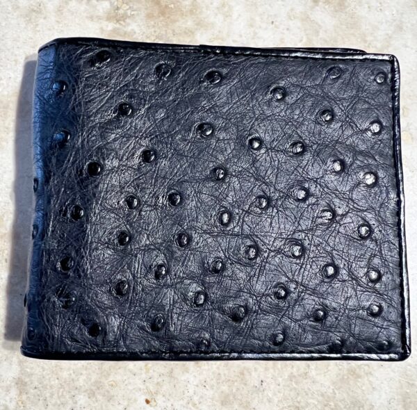 black ostrich wallet