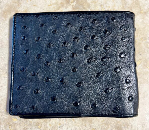 black ostrich wallet